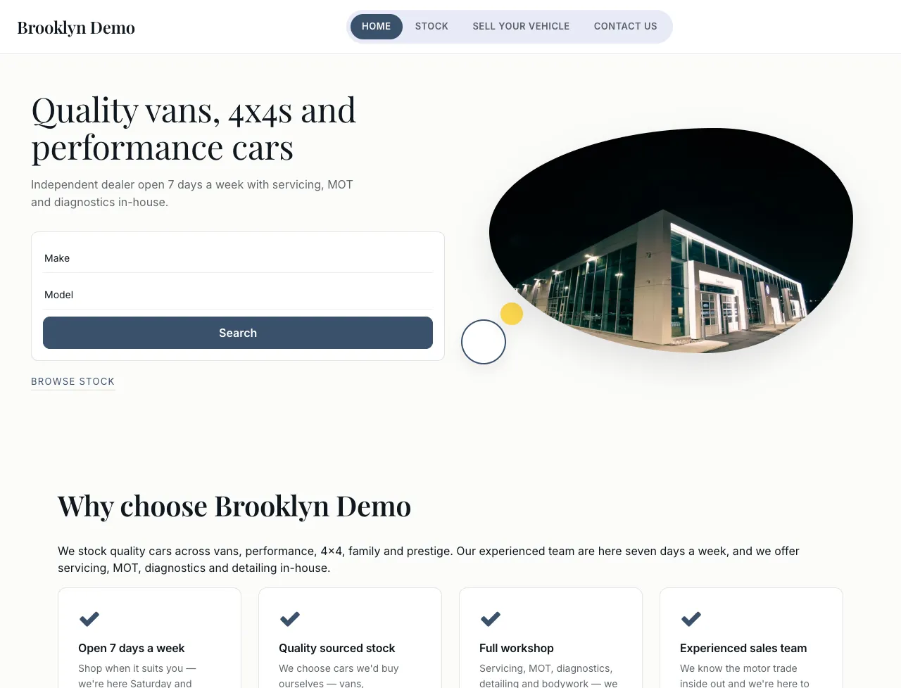 Brooklyn car dealer website template