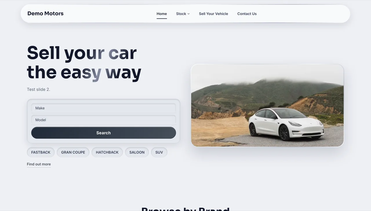 Dubai car dealer website template
