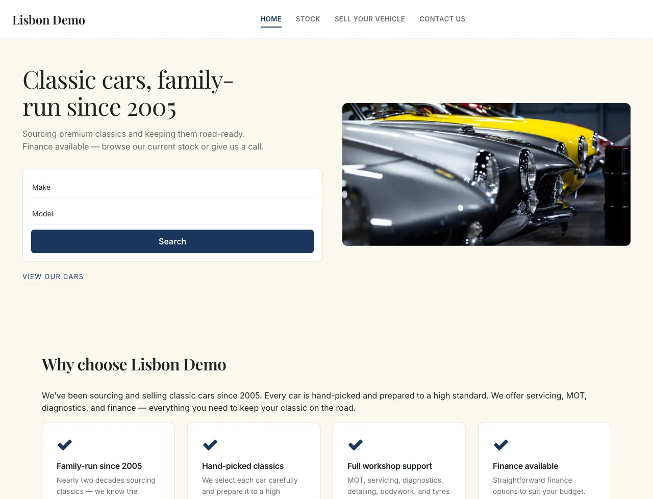 Lisbon car dealer website template