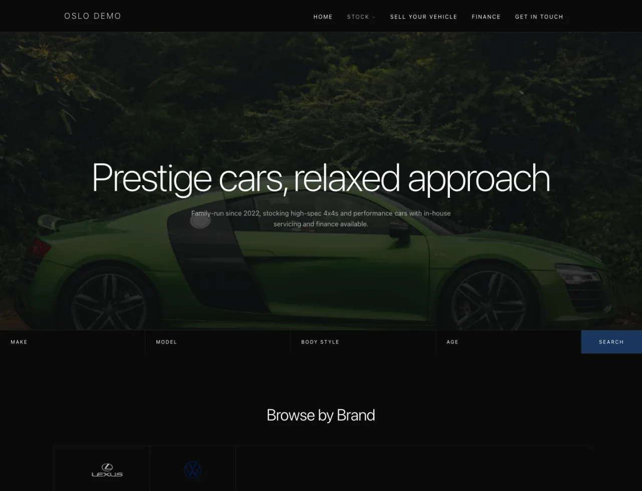 Oslo car dealer website template