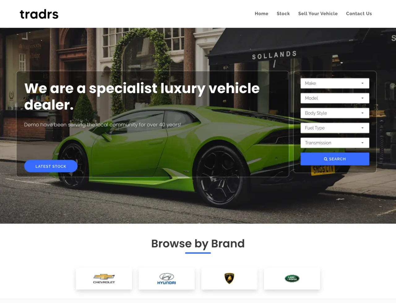 Tradr template - light theme