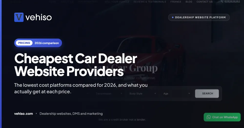 Cheapest Car Dealer Website Providers Compared (2026)