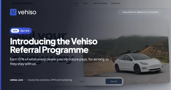 Introducing the Vehiso Referral Programme: Earn 10% of What Every Dealer You Introduce Pays